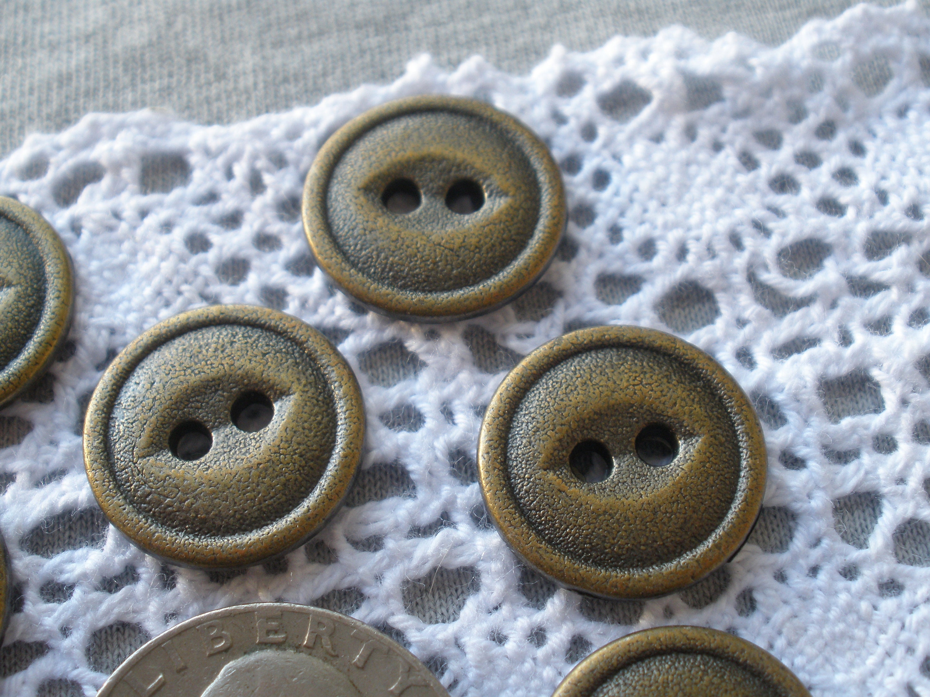 RECHERE 12-Pack Vintage Metal Buttons — 4-Hole, 15mm, Antique Bronze, For Sewing & Crafts - View #7