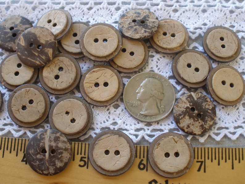 20MM Natural Stacked Coconut Buttons 13/16