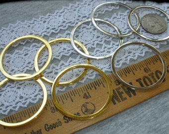 1.5" metal flat O rings Gold or Silver Nickel Color Round 38mm opening 1.75" buckle 2 pieces purse strap embellishment macrame 0-Ring 44MM