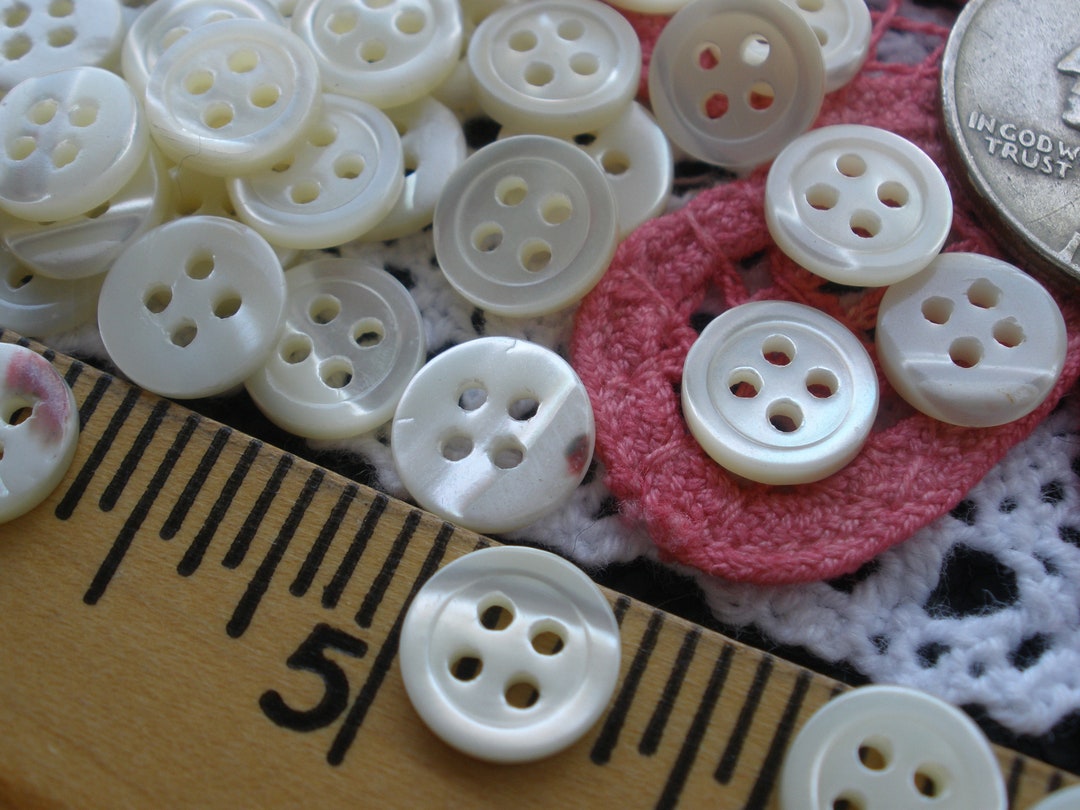 9MM Classic Shell Shirt Buttons MOP Real Natural Size 14L Pearly Off ...
