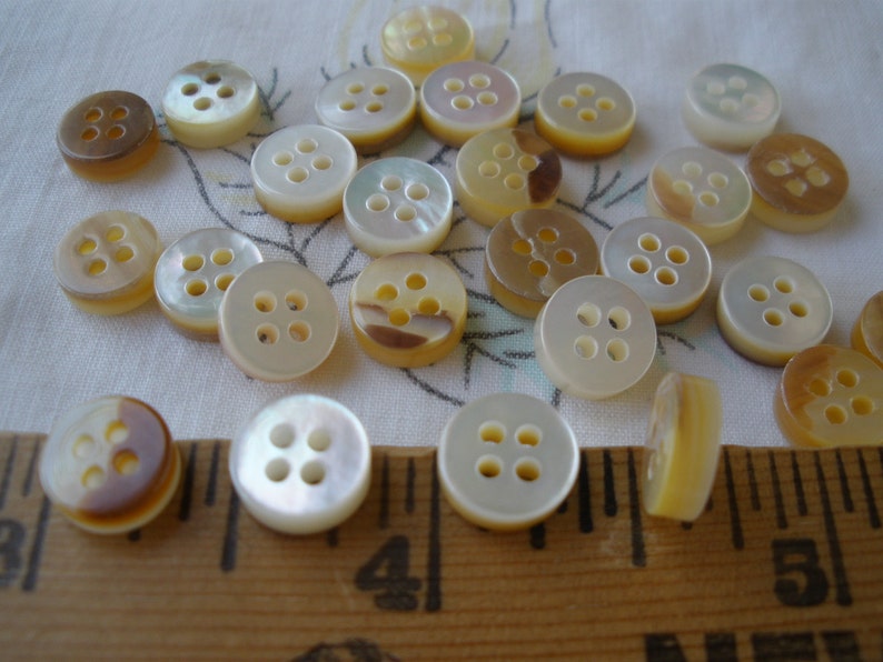 Thick MOP Shirt Buttons 14L 9MM Pearly With Ochre Back 4-hole - Etsy
