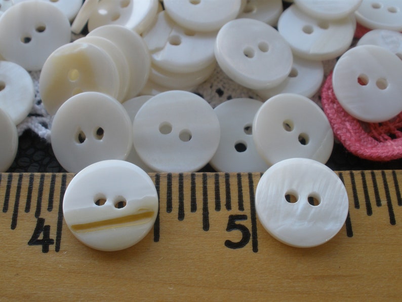 Thick Freshwater Shell MOP Buttons Pearl Milk White 20L - Etsy