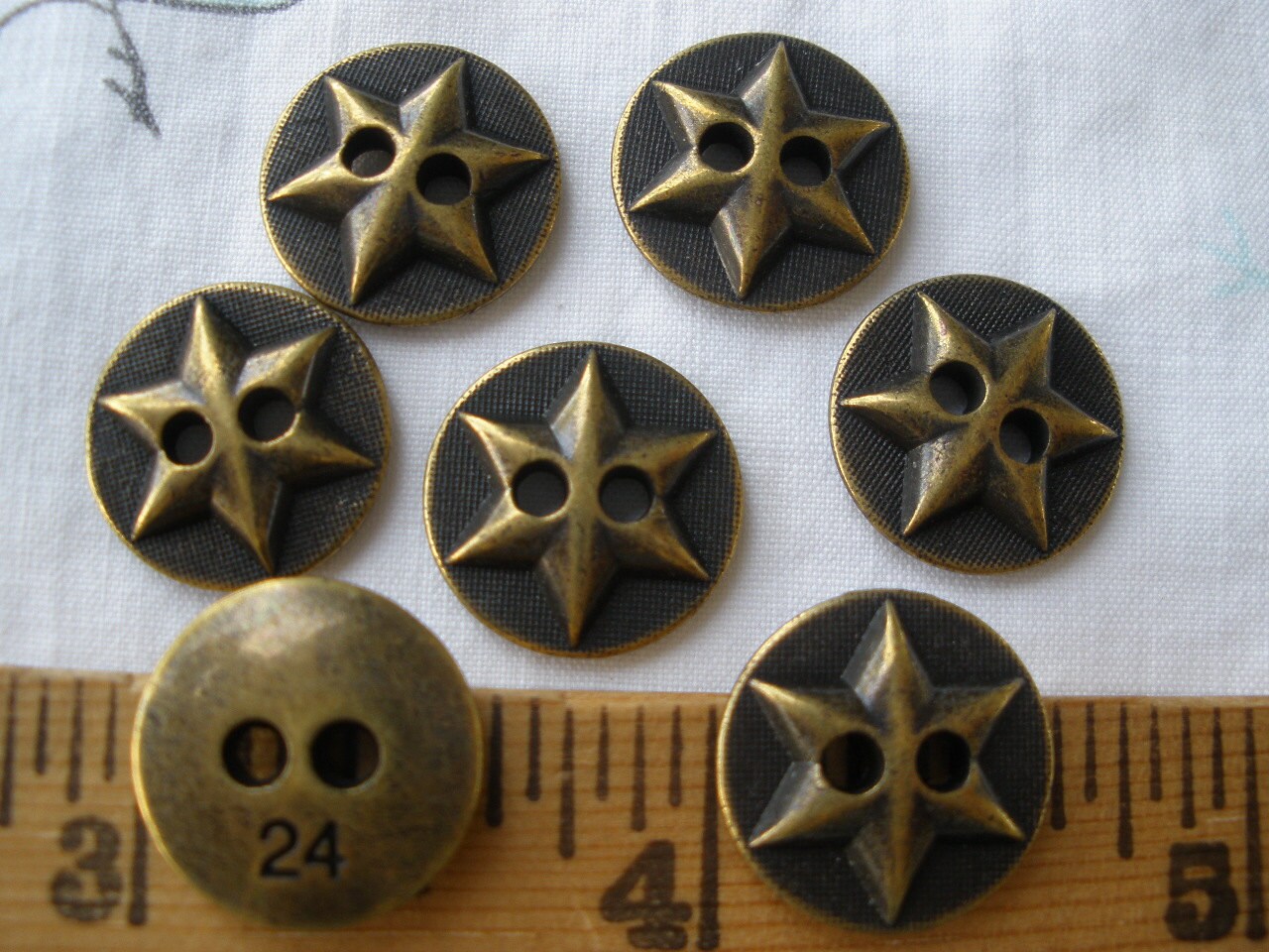 Star Buttons 15mm Metal Antique Brass color 24L 5/8 Etsy