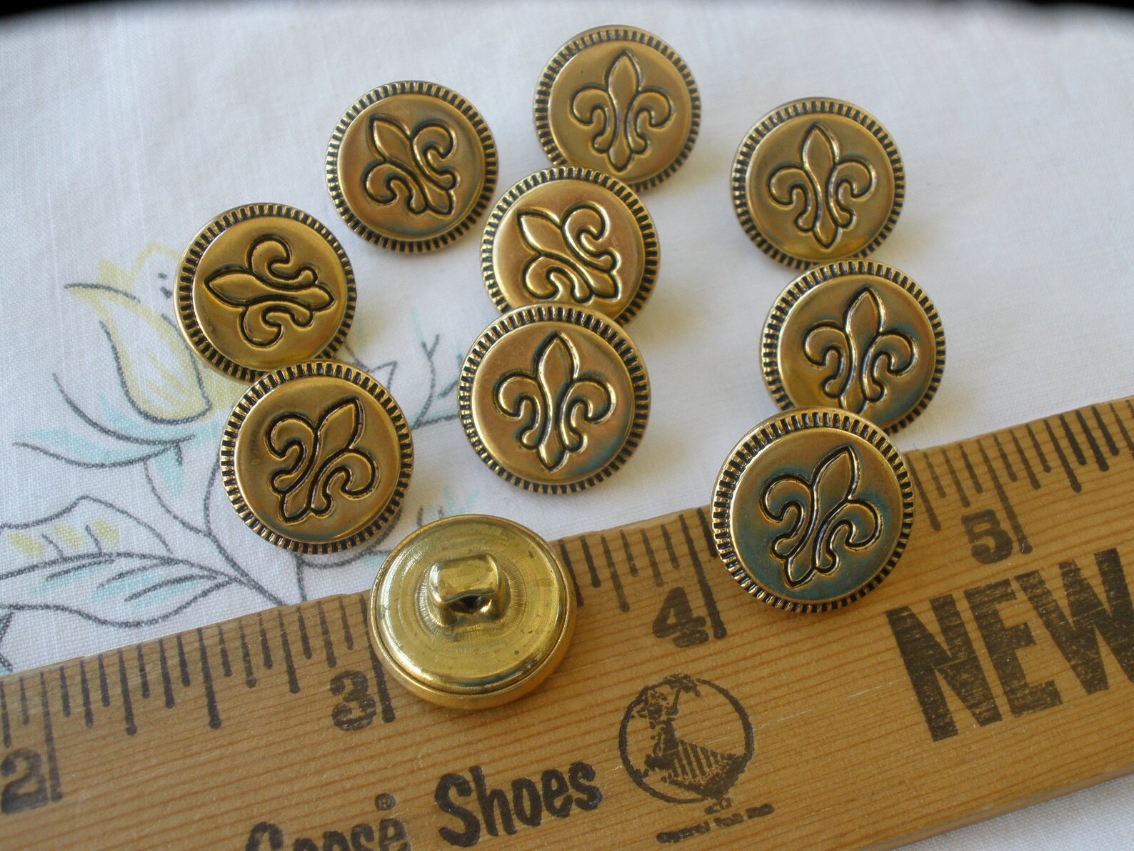 Fleur De Lis Buttons Gold Color Hollow Metal 24L 5/8 Etsy