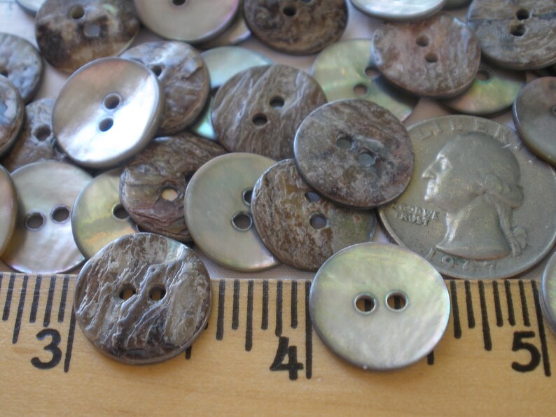 Cool Real Shell MOP Buttons Smokey 15mm 5/8 Size 24L Etsy