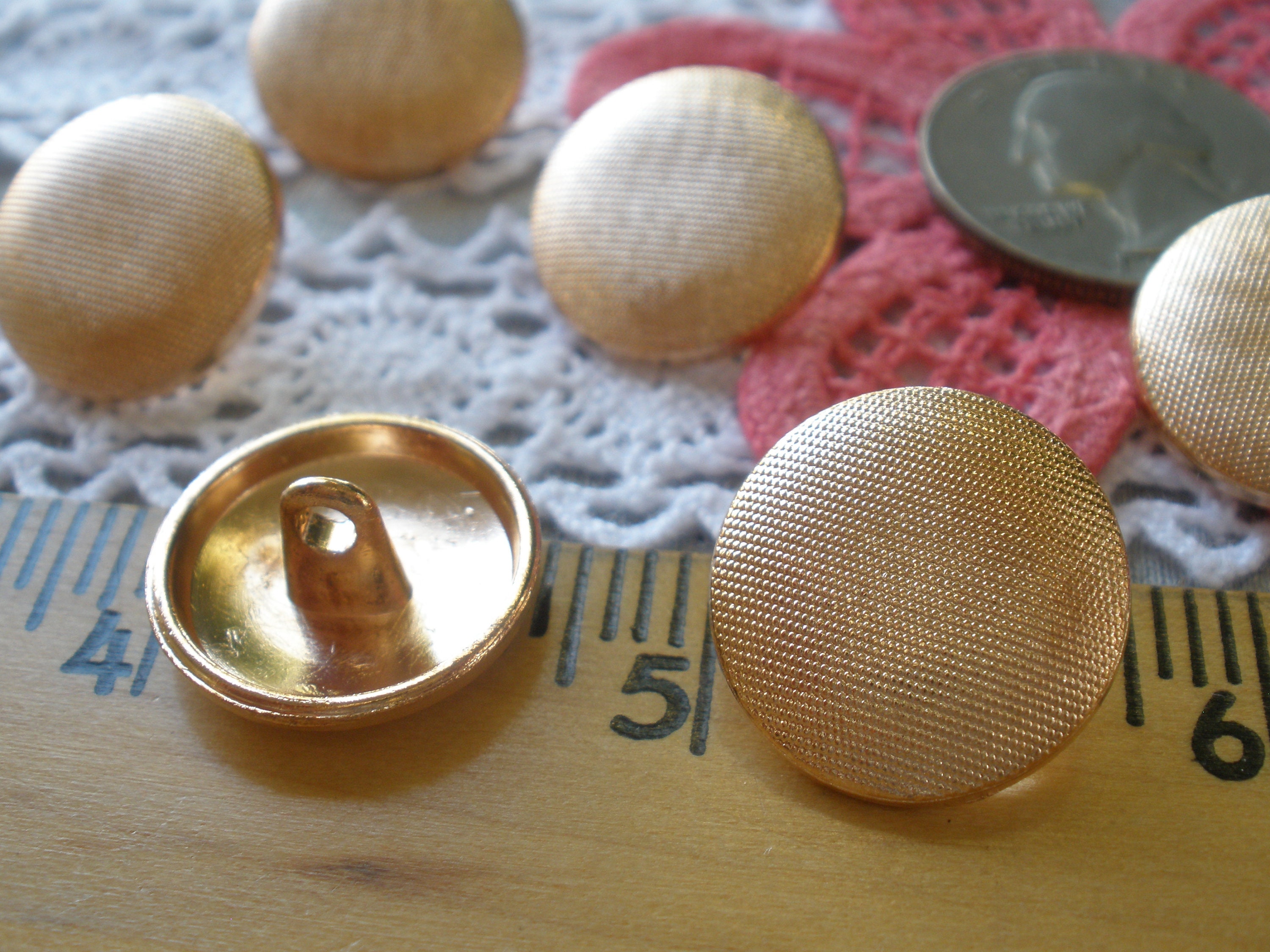 15 Metal Buttons With Rose, 17mm, No Sew Tack Button, Bronze Tone Metal,  Jean Jacket Button, Flower, Sewing Supply, Denim Repair 