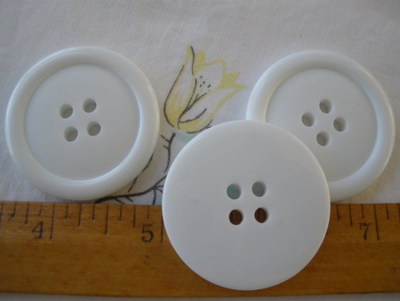 38MM White Buttons 1.5 Inch 60L 4 Hole Sew on Sewing Craft Coat