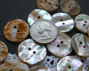 23MM Red Abalone Shell Buttons Natural 7/8 inch 36L Pearly rose Champagne Rainbow MOP sewing 2 hole sew on bulk large holes wavy