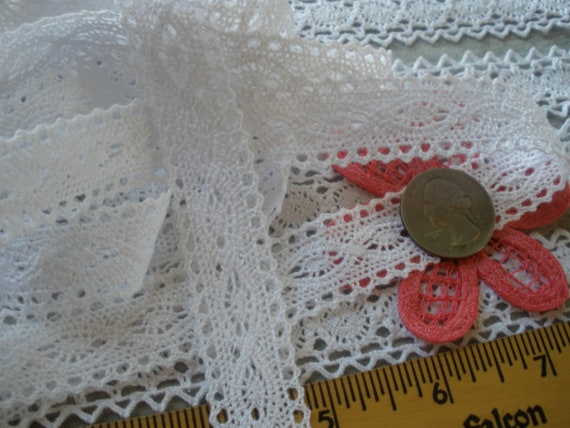 Ecru Cotton Lace 43mm - Flower Ecru Cotton Lace 43mm - Flower
