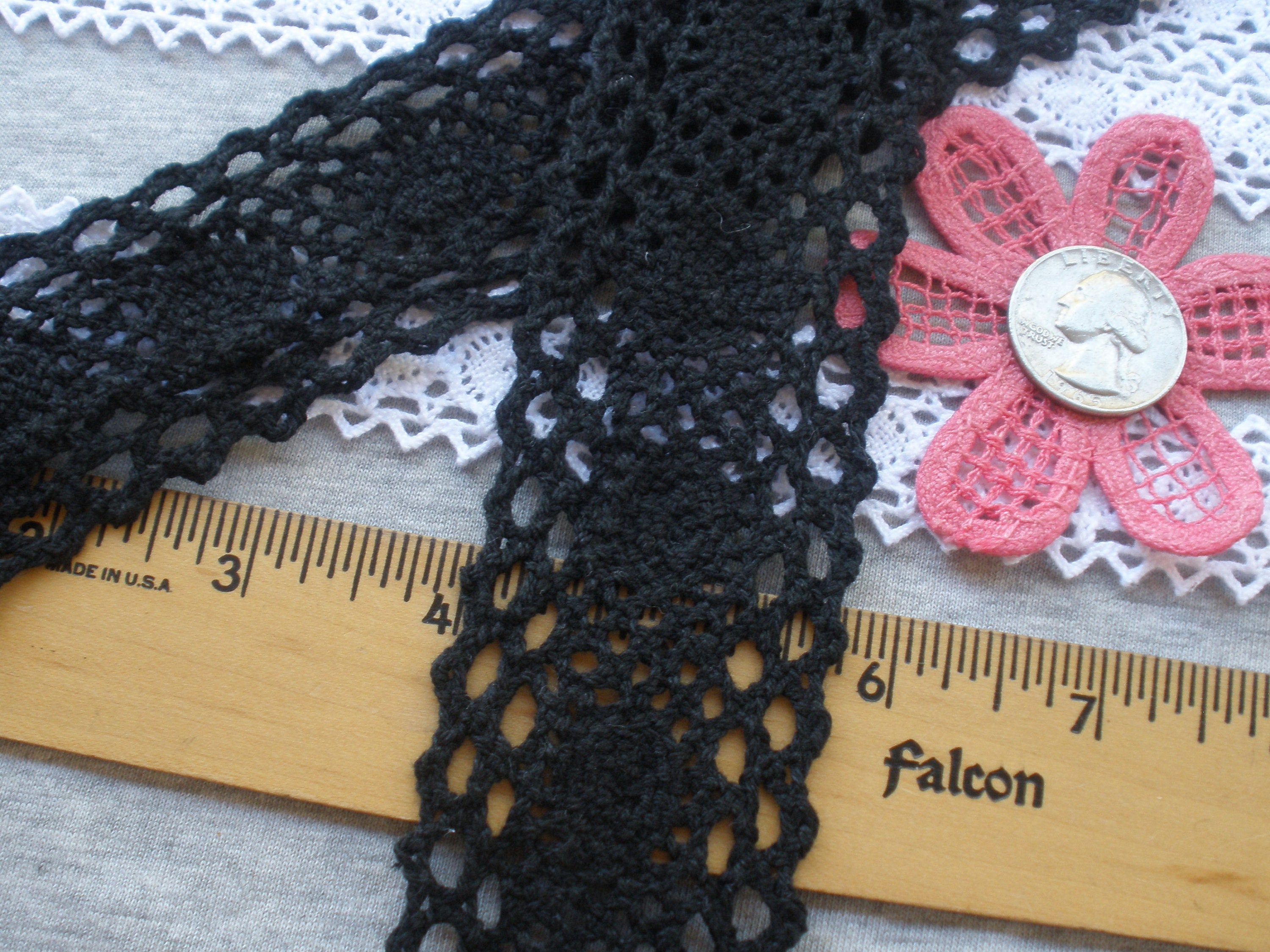 Ecru Cotton Lace 45mm - Circles Ecru Cotton Lace 45mm - Circles