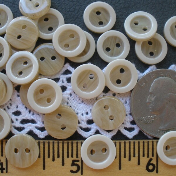 11MM Tan buttons cream ring Plastic 7/16" 18L 2 hole sew-on faux wood grain jewelry clasp craft fashion doll clothes 1.5mm holes 24pcs