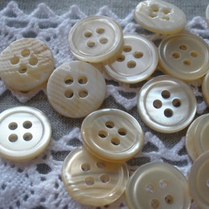 Beige Lustre Classic Shell Shirt Buttons MOP Real Natural Size - Etsy