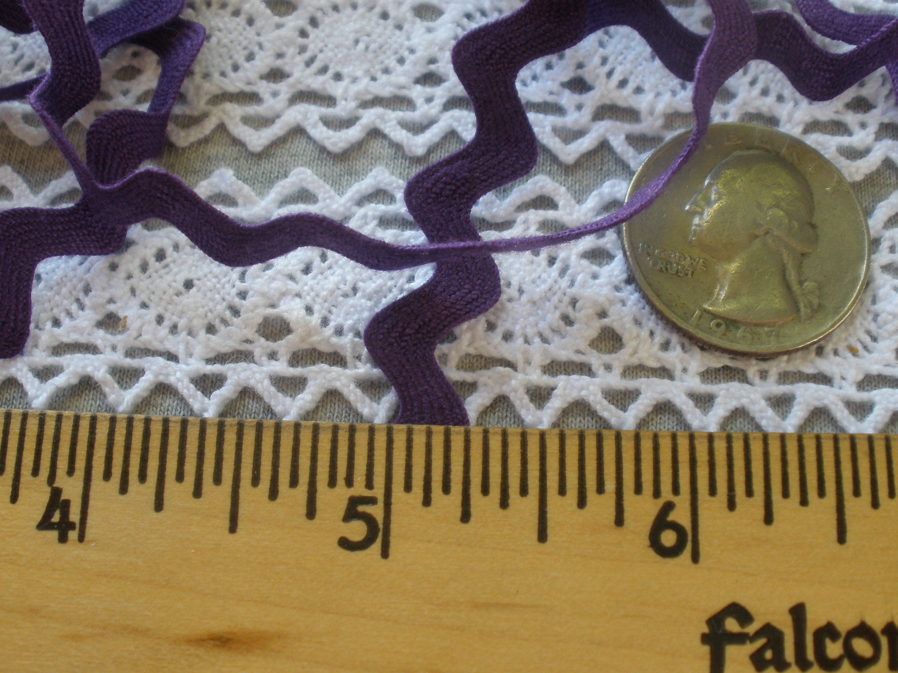 Purple Ric Purple Vintage Cotton Ric Rack Trim Choose Yards 7/16