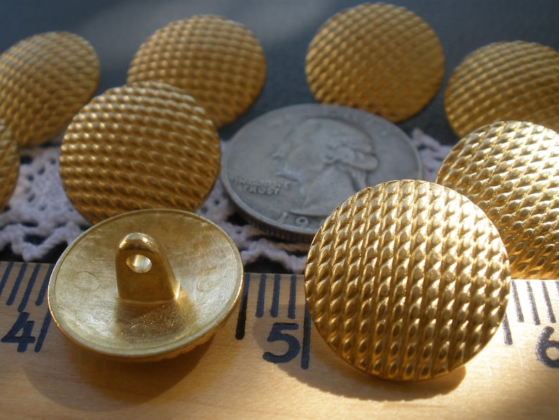 Matte Gold Color Textured Metal Dome Shank Buttons 3/4 | Etsy