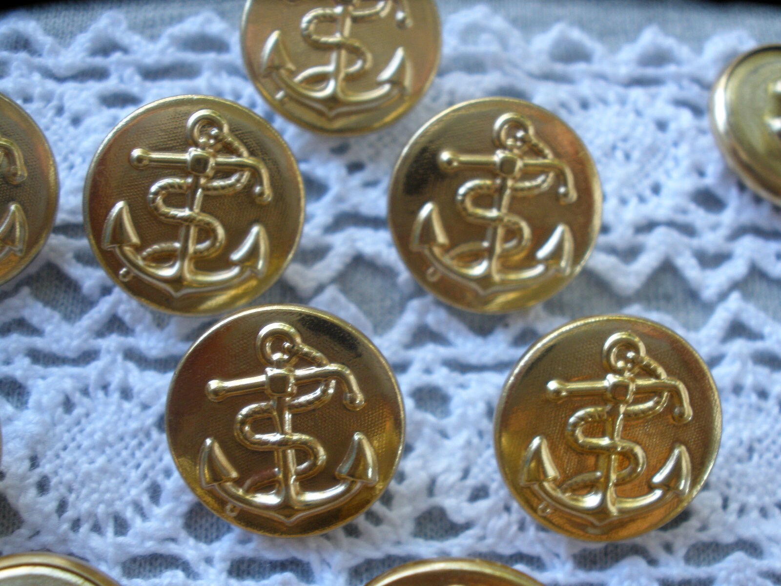 Brass Anchor & rope hollow metal shank buttons size 24L Etsy