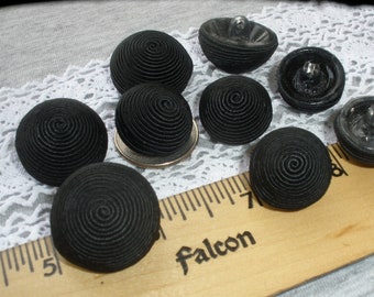 Vintage Passementerie Buttons Black Dome Shank 1 inch 25MM or 13/16" 20MM fashion soutache braid & plastic sewing crafts coat size tufting