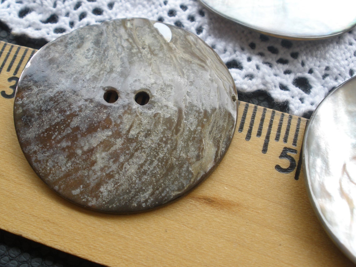 Extra Large 4CM Pearl Smoke Real Shell Buttons MOP Natural 1 9/16 ...