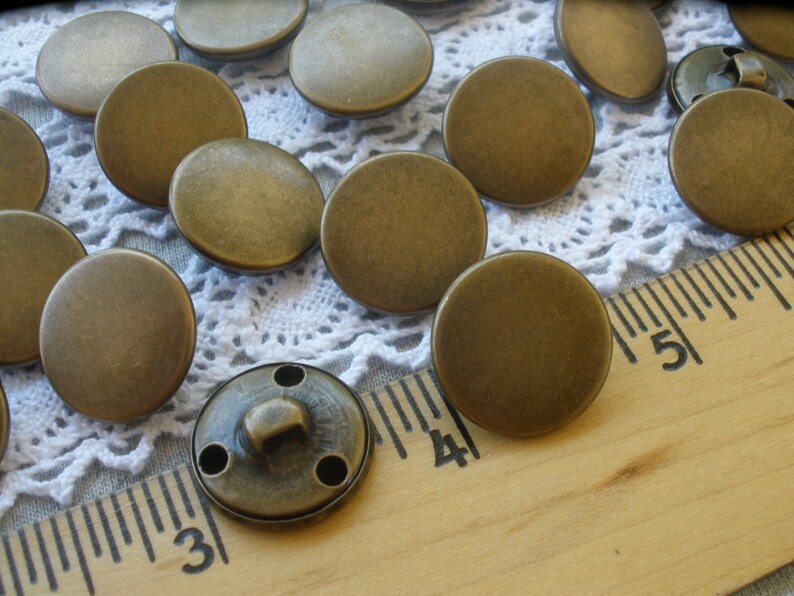 Bronze Blazer Buttons Flat Front Shank Hollow Metal 28L Etsy