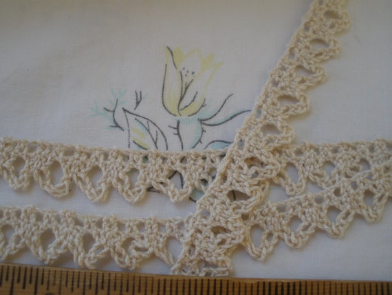 Metre 32mm Natural Cream Crochet Cotton Scallop Edge Wedding Lace Ribbon