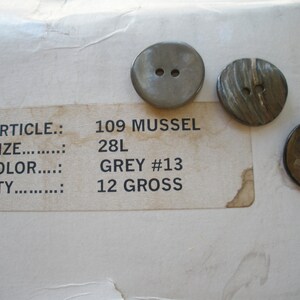 Gorgeous Silver Gray Brown Mussel Shell Buttons 17MM 28L 11/16