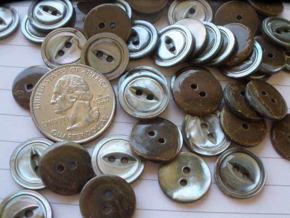 MOP Shirt Buttons - smoke - Sew Vintagely