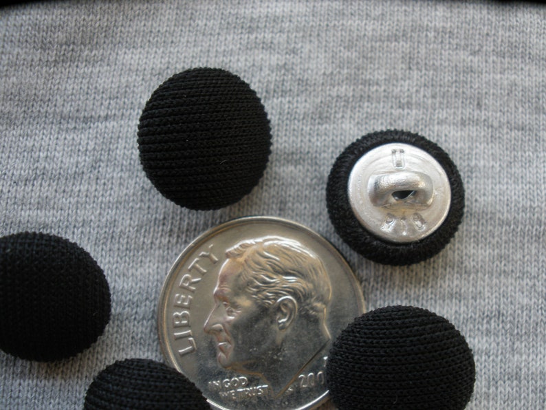 11MM Tuxedo buttons Black Knit fabric cover buttons 12 each Etsy