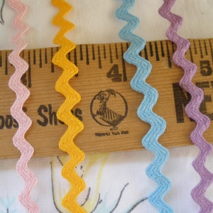 Vintage Baby Rick Rack Trim Pink Lavender Blue Gold choose yardage Ric Rac 1/4&quot; 6MM yards color purple light pink