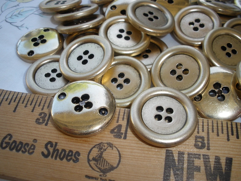 21MM Antique Matte Gold Buttons Metallic Plastic 4 Hole Sew on Etsy