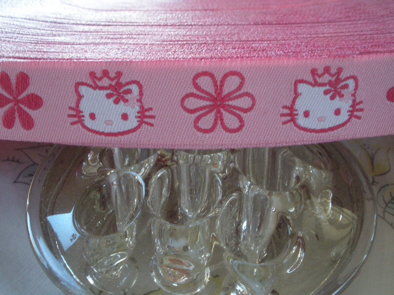 Hello Kitty Ribbon Pink Princess Kitty jacquard ribbon 17mm Etsy