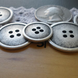 Antique Silver 4 Hole Metal Button