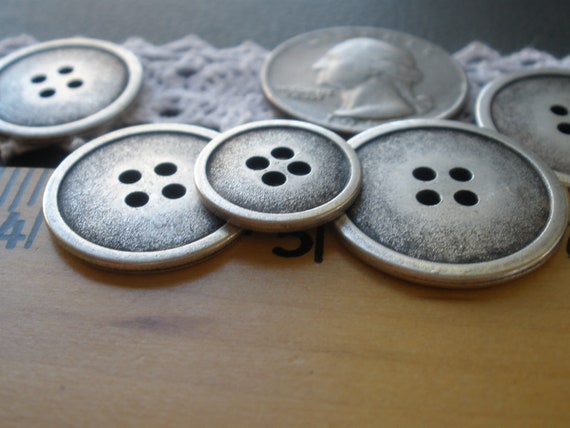 38mm White Rimmed 4 Hole Button - Totally Buttons