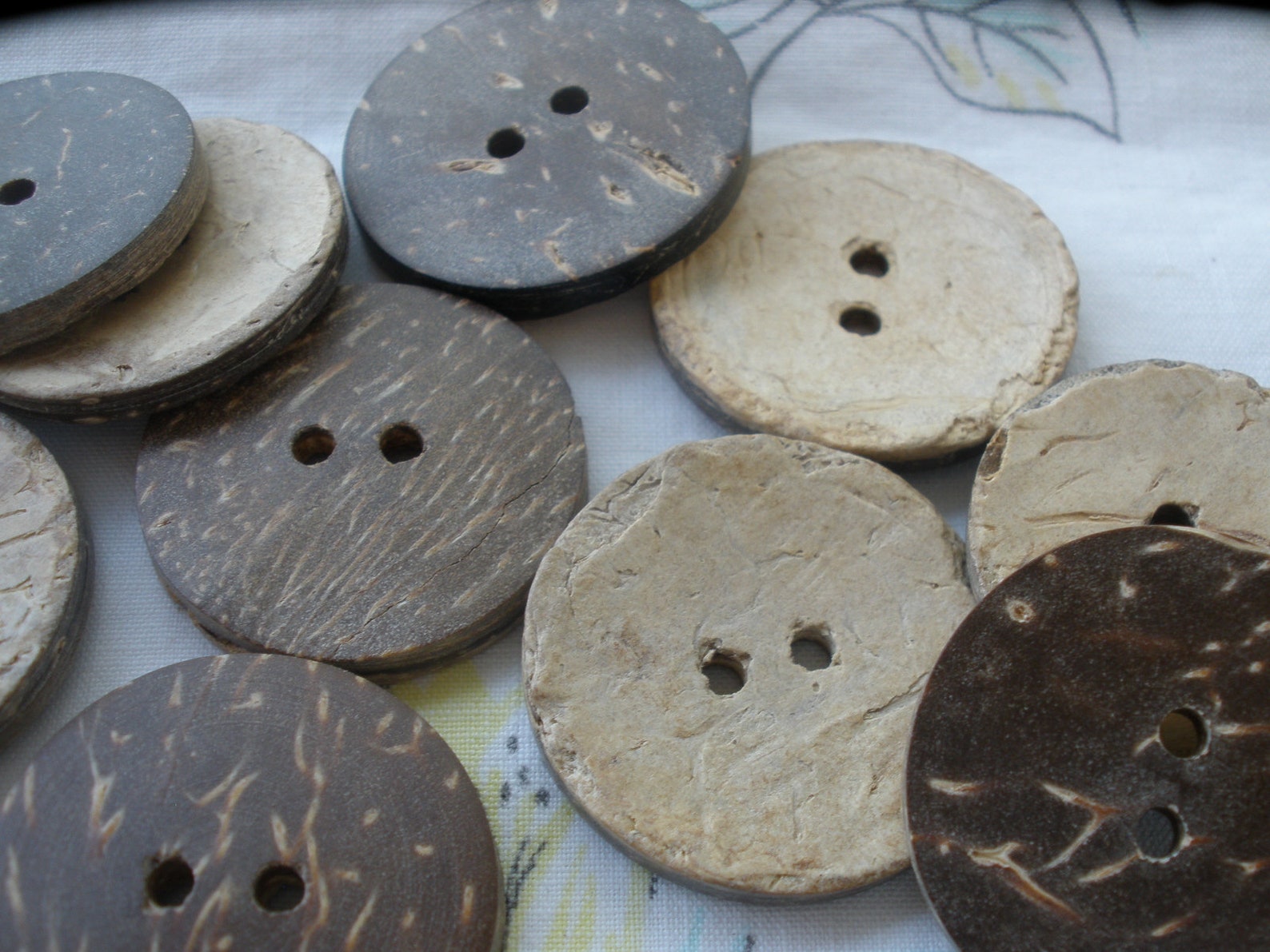 25MM Rustic Round Coconut Shell Buttons 2 Hole Sew on 12 Each 40L 1 ...