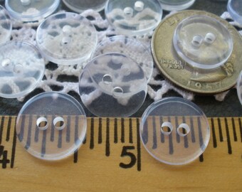 Cool Clear Buttons 14MM 22L 9/16" 2 hole plastic resin sew on sewing jewelry clasp 24 pieces anchor backer button 2MM holes rounded edges