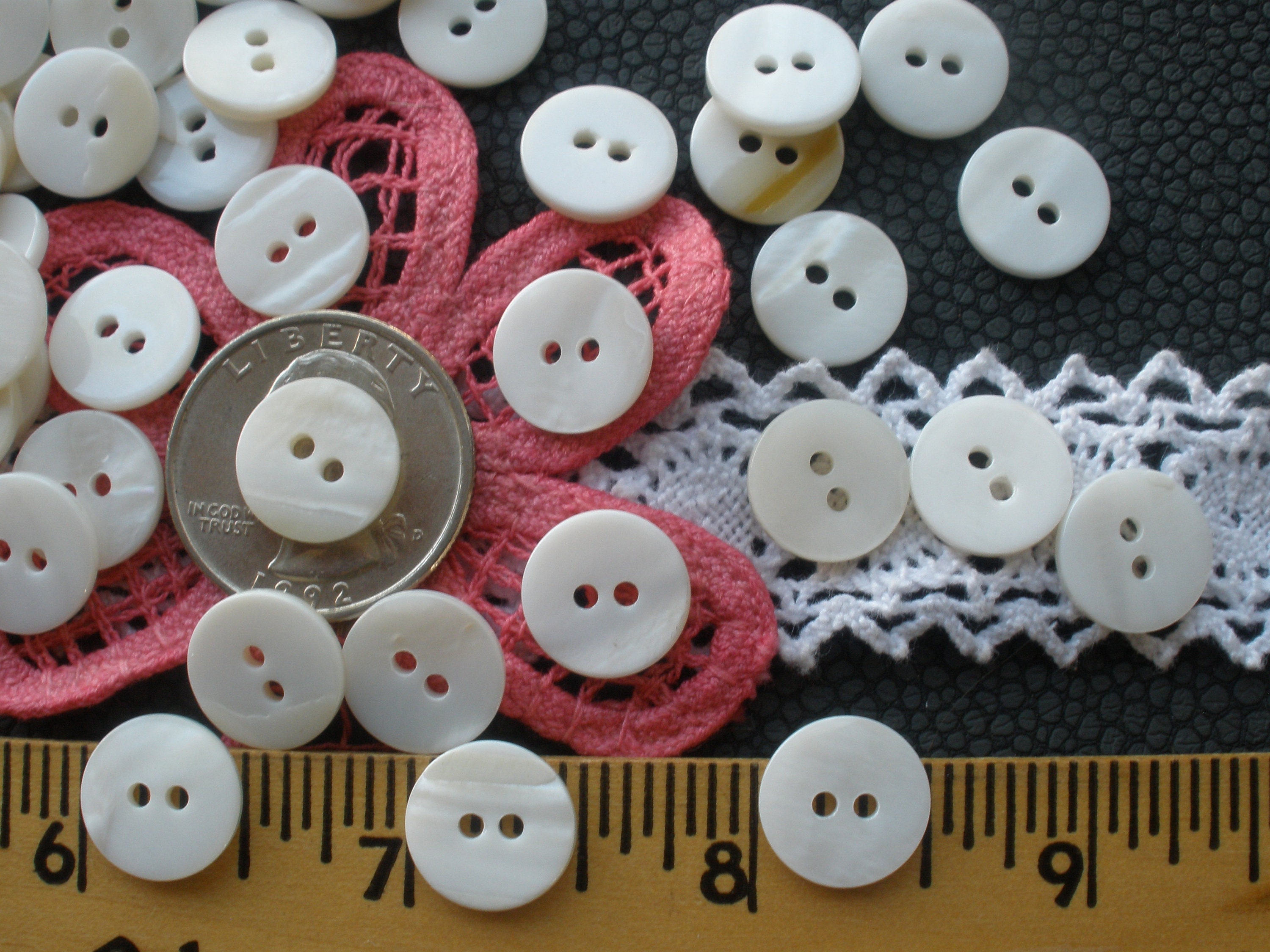 Thick Freshwater Shell MOP Buttons Pearl Milk White 20L 1/2" 13MM 2 ...