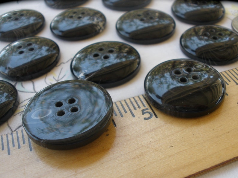 Thick Shiny Black Coat Buttons 27MM 44L Slight Horn Effect - Etsy