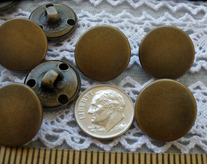 Bronze Blazer Buttons Flat Front Shank Hollow Metal 28L Etsy