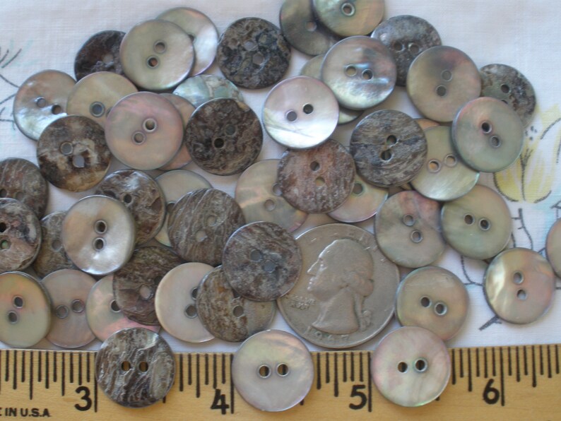 Cool Real Shell MOP Buttons Smokey 15mm 5/8 Size 24L Etsy