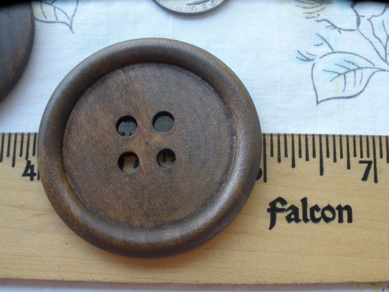Extra Large 2 Inch Wood Coat Buttons 5CM Medium Stain 4 Hole Etsy