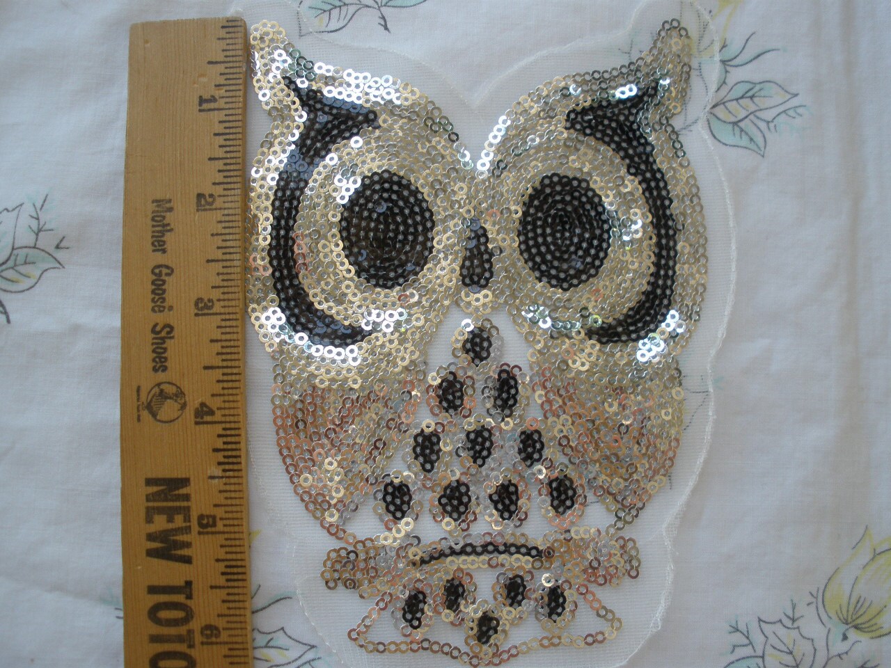Sequin Owl Applique Embellishment on White Tulle Embellish Etsy