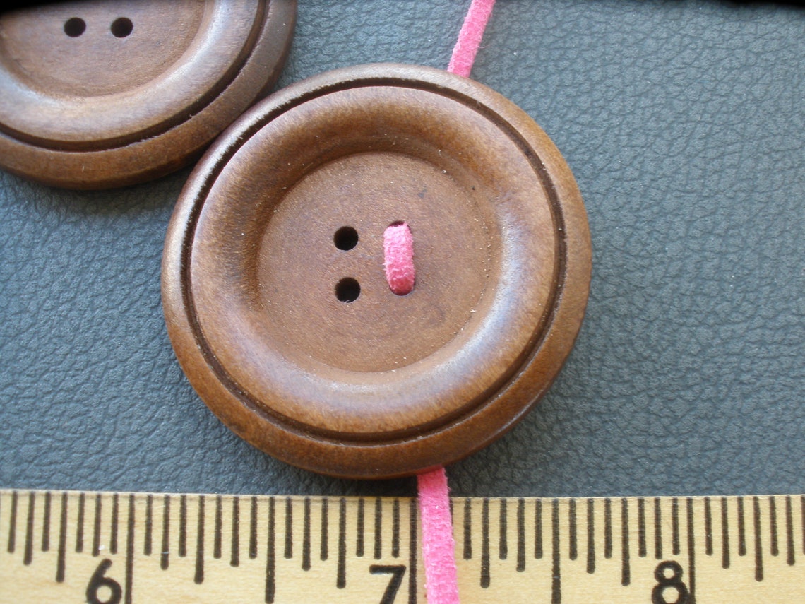 4CM Wood Coat Buttons Extra Large 40MM Medium Stain Wide Etsy