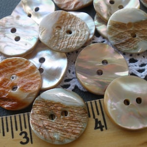 20MM Red Abalone Shell Buttons Natural 13/16 inch 32L Pearly rose Champagne Rainbow MOP sewing 2 hole sew on bulk large holes thick wavy