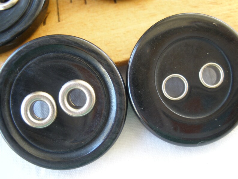 25MM Large Hole Black Buttons Silver grommet 2 hole sewon rim Etsy