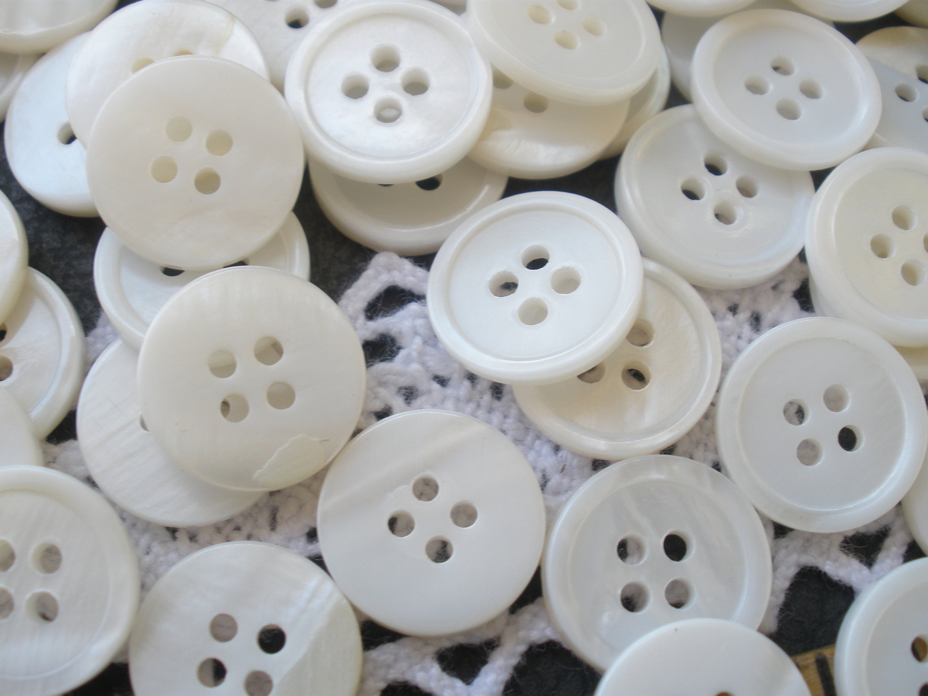 Large White Buttons 
