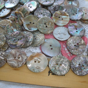 25MM Abalone Shell Buttons Natural 1 inch 40L Pearly Rainbow MOP sewing 2 hole sew on large holes thick wavy image 5
