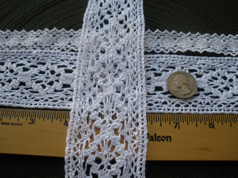 Bright White Crochet Cotton Lace Trim 2 1/8 Wide True Etsy