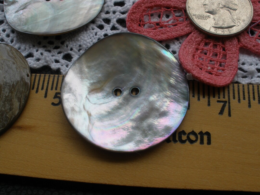 Extra Large 4CM Pearl Smoke Real Shell Buttons MOP Natural 1 9/16 ...