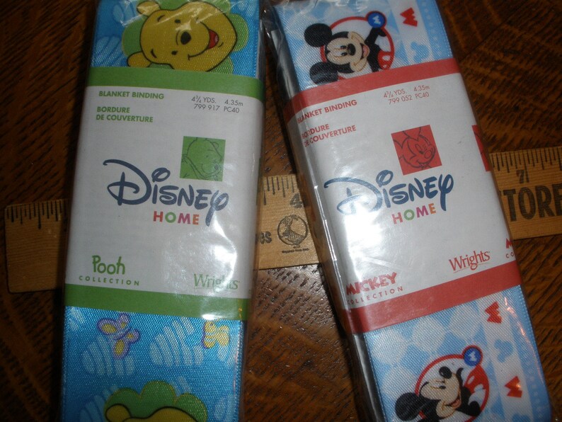 Disney Wrights Satin Blanket Binding Mickey Mouse or Pooh Item Etsy