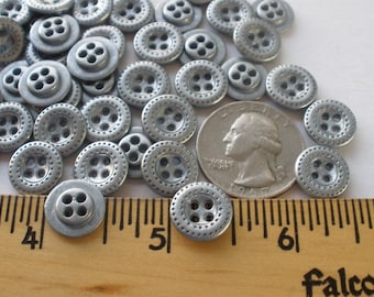 13MM metal shirt Buttons pewter stitched pattern 4-hole 1/2" 20L 24 pcs concave round bulk paper tag supply industrial steampunk