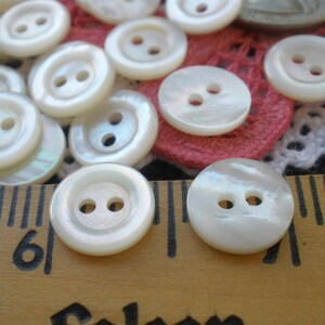 11MM Wide Rim Real Shell Buttons Pearly White Carved MOP 18L 2 Hole Sew ...
