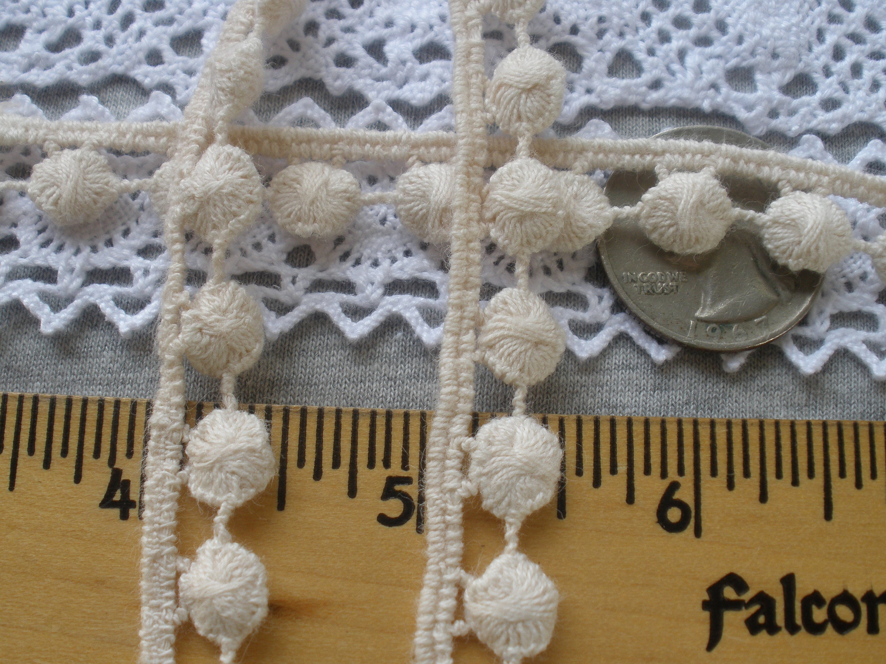 Wide Soft Cotton Fringe Trim in Ecru, Wide Vintage Style Cotton Fringe,  10cm 4, 14cm 5.5 